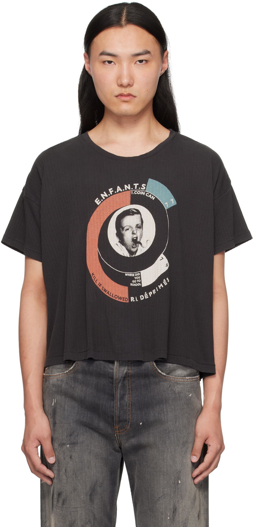 Crop top Enfants Riches Déprimés Enfants Riches Déprimés Snake Boy Rib Cropped T-Shirt Svart | 010-825