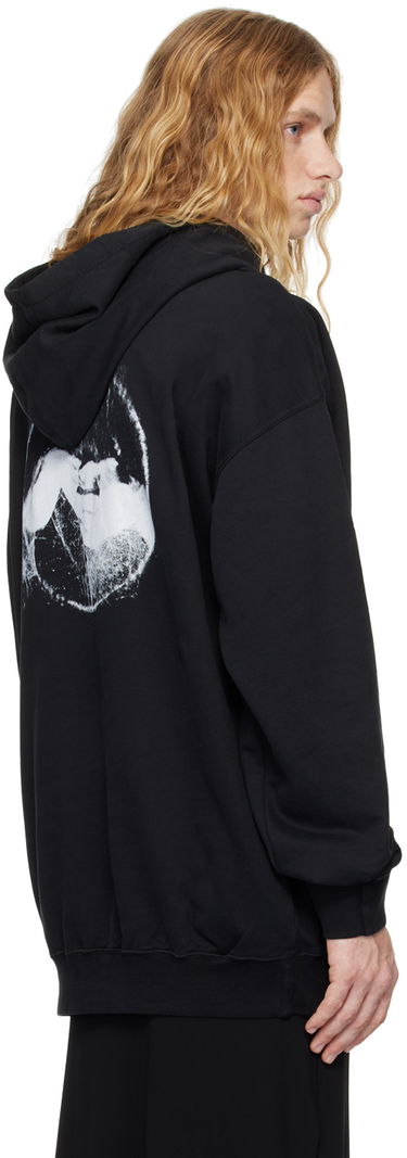 Sweatshirt Ann Demeulemeester Ann Demeulemeester Ollie Printed Comfort Hoodie Svart | 2402-M-JSW01-37-FA185-099, 2