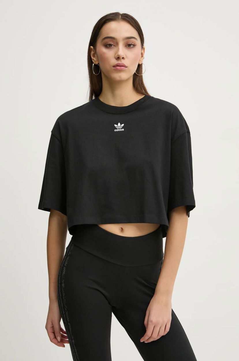 Crop top adidas Originals Essentials Cropped T-Shirt Svart | IW5706