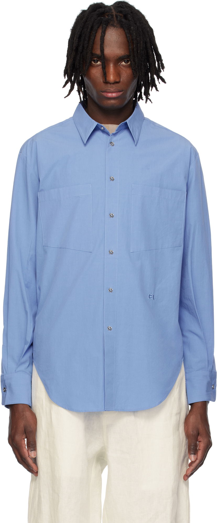 Skjorta Eckhaus Latta Eckhaus Latta Notebook Shirt Blå | 1216-EL-PS25-FB - FRENCH BLUE