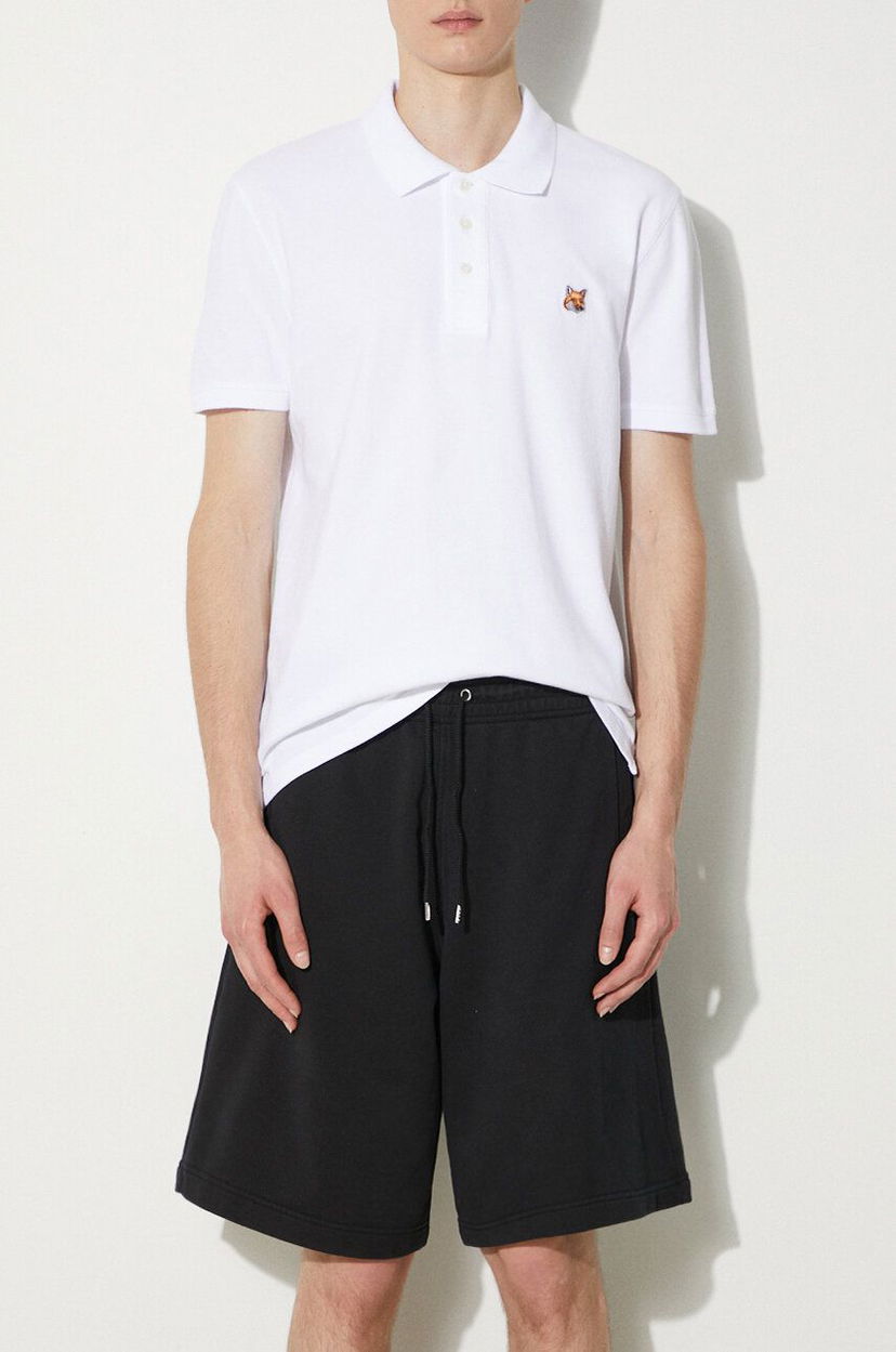 Polotröja MAISON KITSUNÉ Maison Kitsuné Bold Fox Head Patch Oversize Jog Shorts Vit | MM01121KM0001