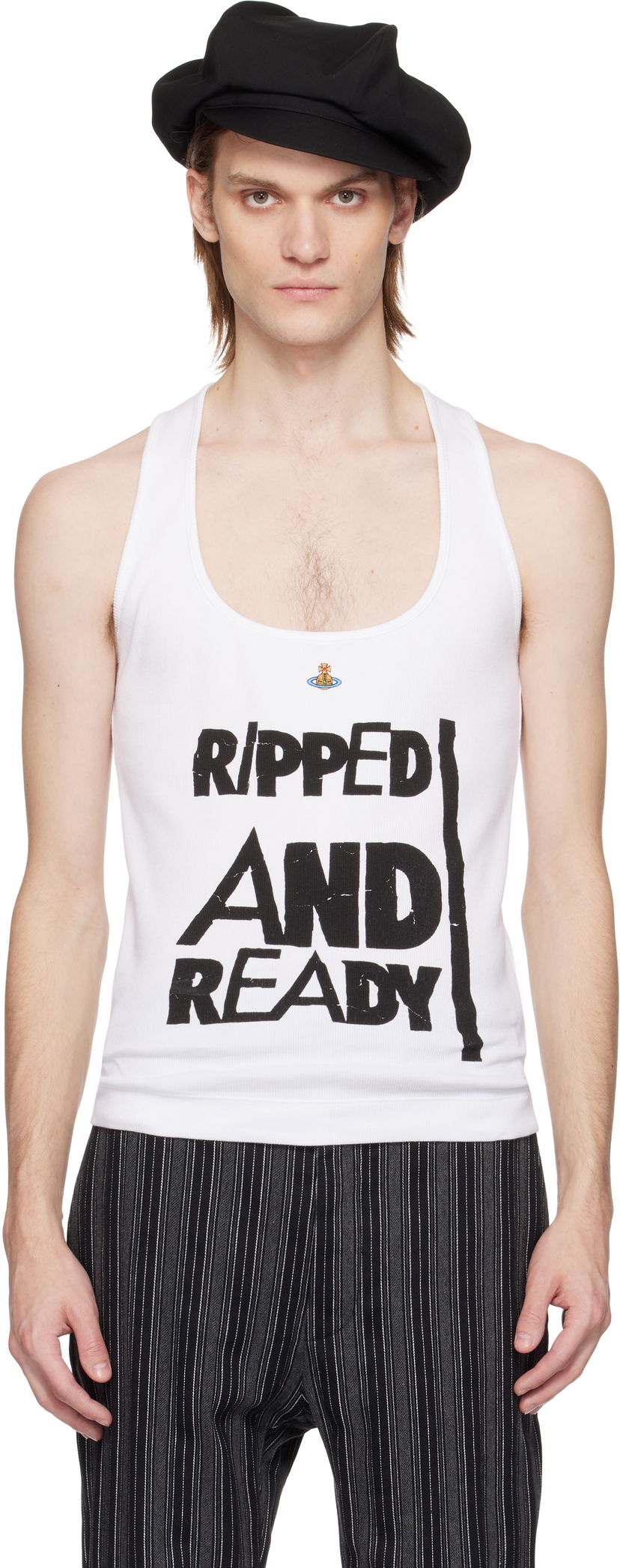 Linne Vivienne Westwood Vivienne Westwood 'Ripped & Ready' Tank Top Vit | 2G010007-J009C-