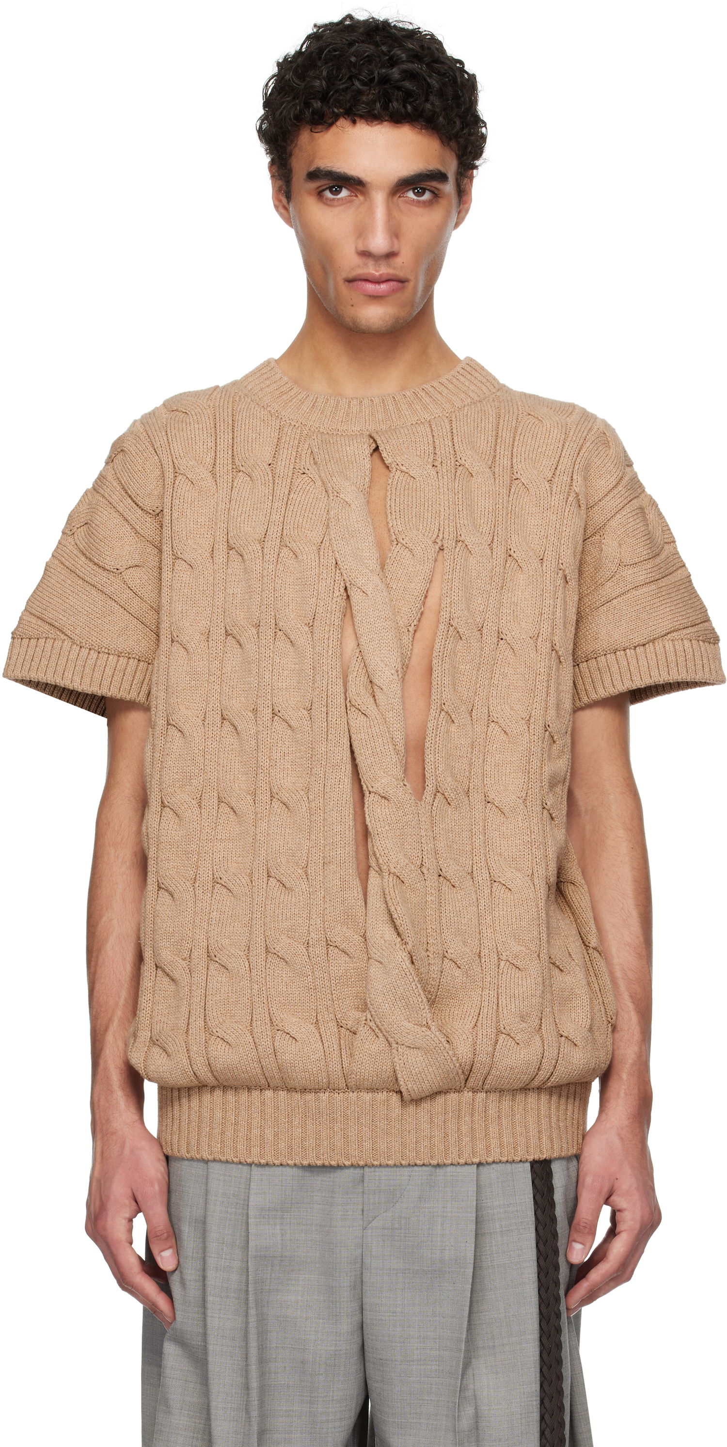 Sweater HED MAYNER Hed Mayner Knit Braids Sweater Brun | HMMA75072A-HA603, 0