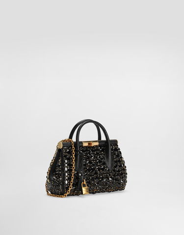 Handväska Dolce & Gabbana Dolce & Gabbana Mini Marlene Iguana-Print Calfskin Handbag Svart | BB7744AJ6798S485, 2
