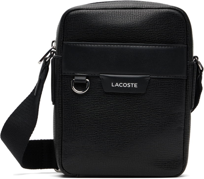 Axelväska Lacoste Ossian Leather Satchel Bag Svart | NH5047OI_000