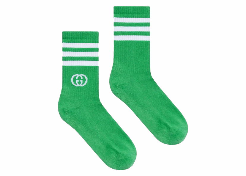 Strumpor Gucci adidas x Ankle Socks Green/White Grön | 691868 4G293 3777