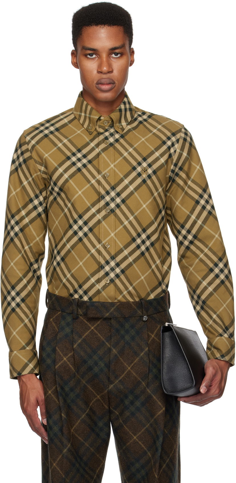 Skjorta Burberry Check Cotton Shirt Grön | 8098838