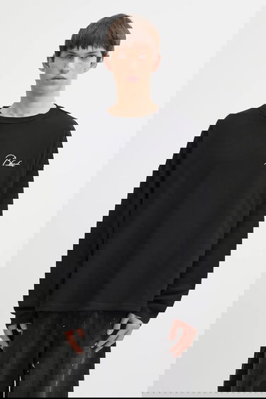 T-shirt Rhude Classique reverse Cotton Long-Sleeve T-Shirt Svart | RHFW25TT10012, 2