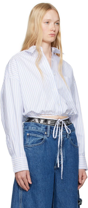 Skjorta Alexander Wang Alexander Wang.t Oxford Wrap Cropped Shirt Blå | 4WC2251000, 1