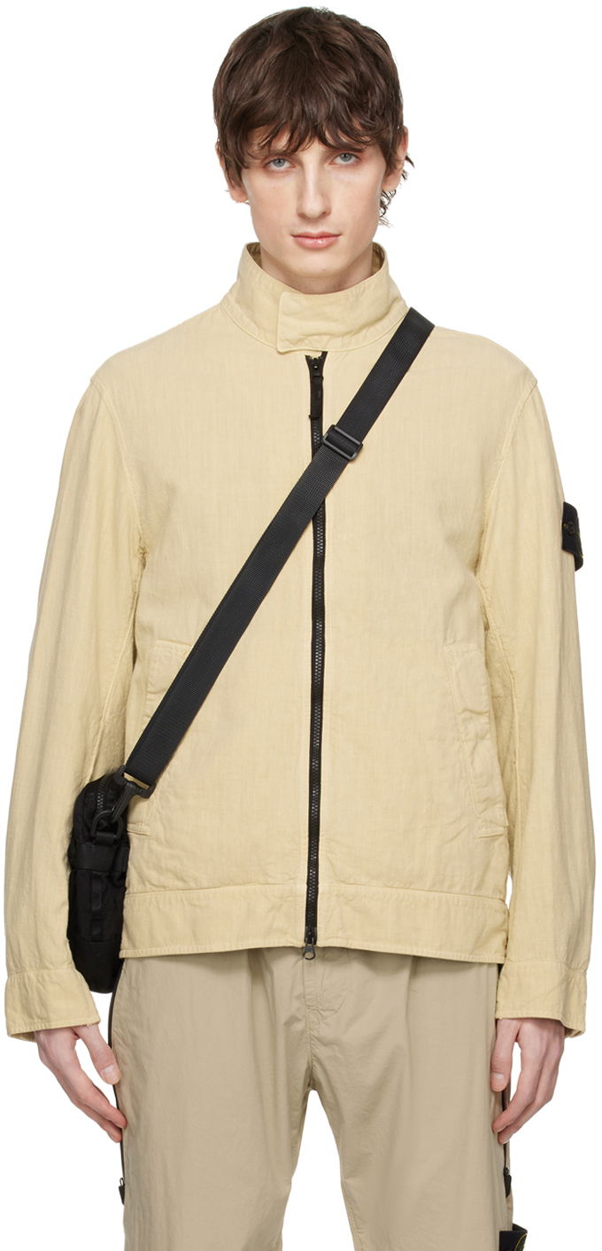 Jacka Stone Island Patch Jacket Beige | 801542130