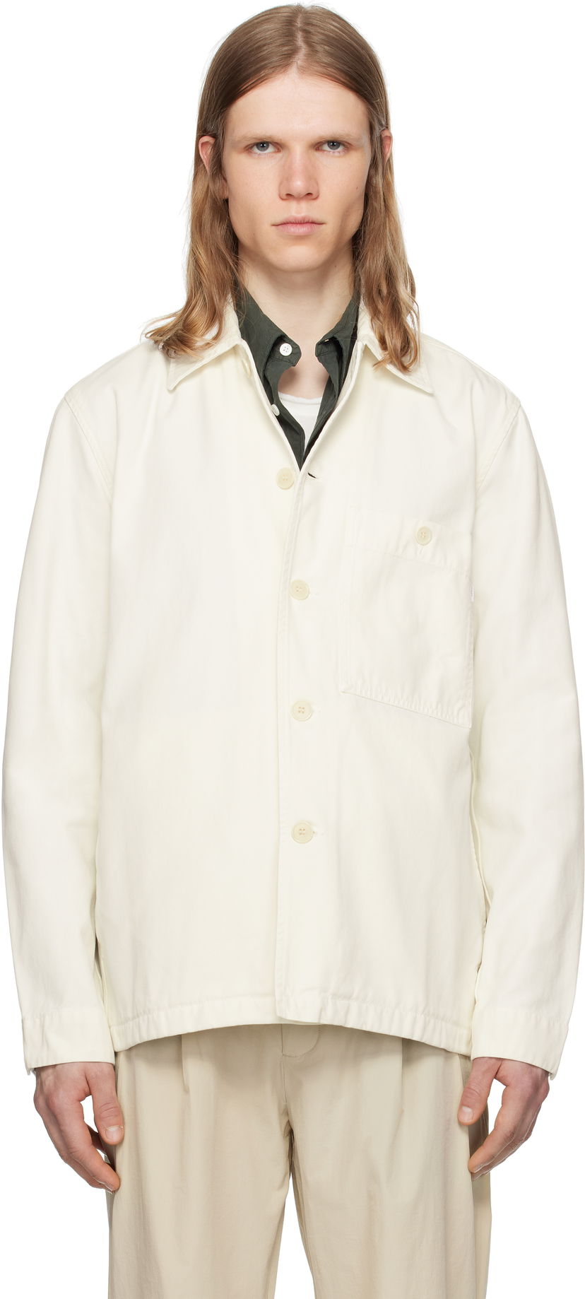 Skjorta NORSE PROJECTS Norse Standard Twill Overshirt Vit | N50-0260