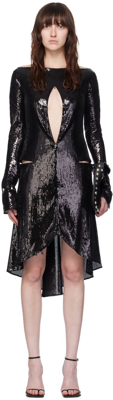 Klä Courrèges Women's Sequin Ellipse Midi Dress Svart | 224CRO427PAI001, 0