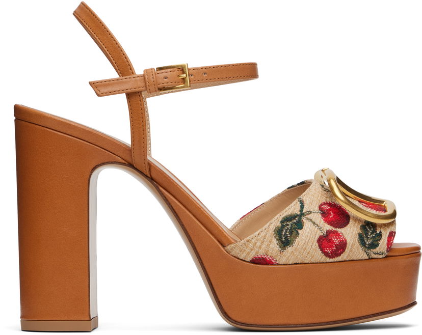 Skovård Valentino Valentino Garavani VLogo Signature Cherryfic Platform Sandals Brun | 6W0S0FG2NNX