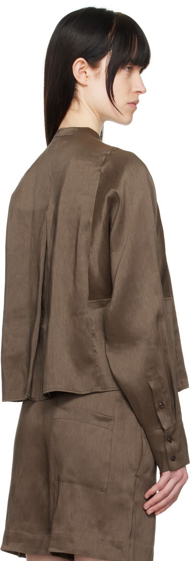 Skjorta Loulou de Saison Loulou de Saison Siara Band Collar Blouse Brun | SIARA, 2