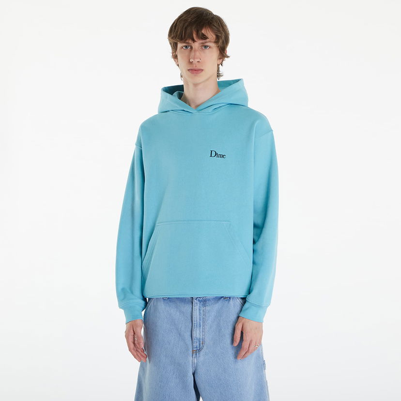 Sweatshirt Dime Classic Small Logo Hoodie Ocean Blue Turkos | DIMESP24D29BLU