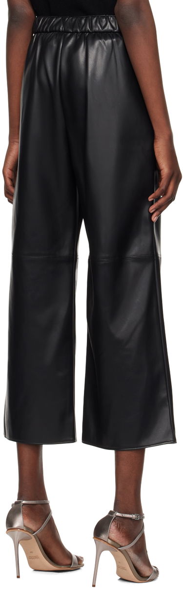 Byxor Max Mara Max Mara Luciana Leather Wide-Leg Culottes Svart | 2429786031600, 2