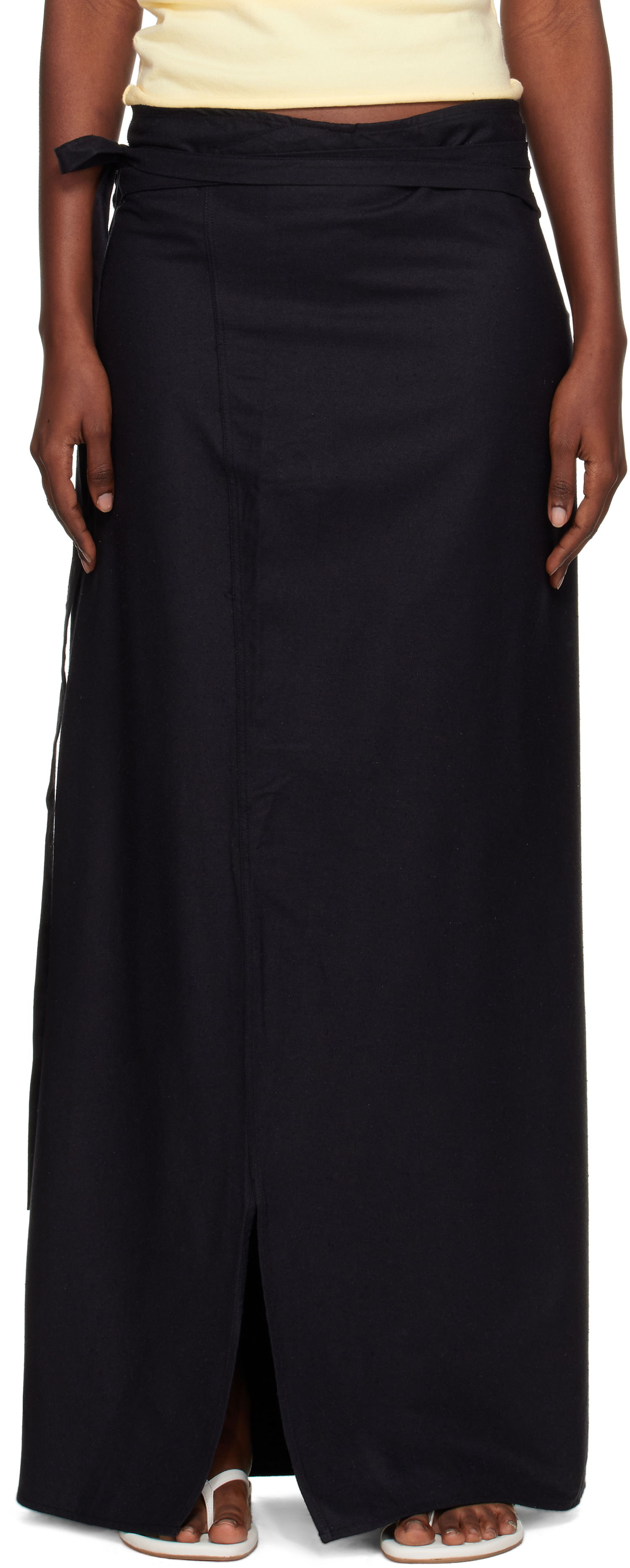 Kjol Baserange Baserange Venn Maxi Wrap Skirt Svart | SSVE-WS-AU25, 0
