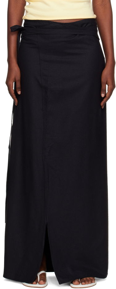 Kjol Baserange Baserange Venn Maxi Wrap Skirt Svart | SSVE-WS-AU25, 0