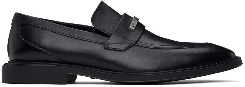 Kläder BOSS Hugo Leather Loafers Svart | 50536178