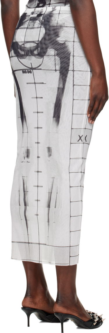 Kjol Jean Paul Gaultier Jean Paul Gaultier 'The Squeletor' Mesh Maxi Skirt Vit | 25/33-F-JU144-T580-0100, 2