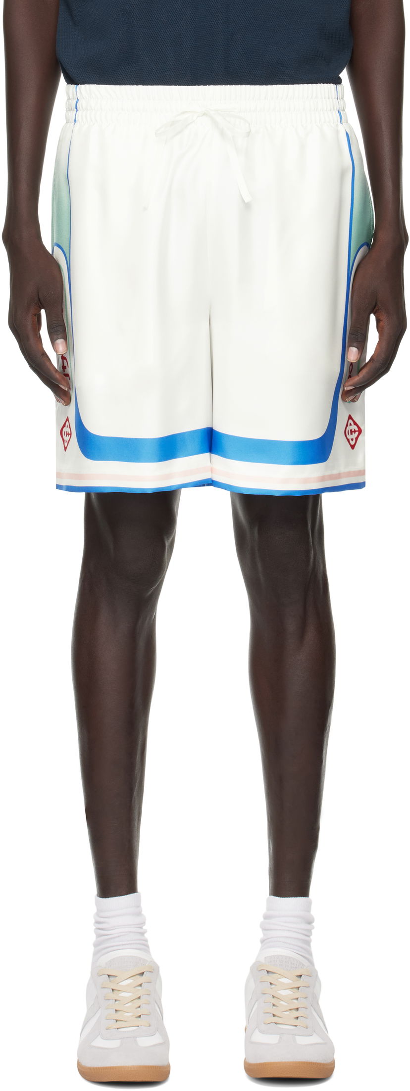 Shorts Casablanca Casablanca Fuji Dream Silk Shorts Vit | MPF25-TR-012-04