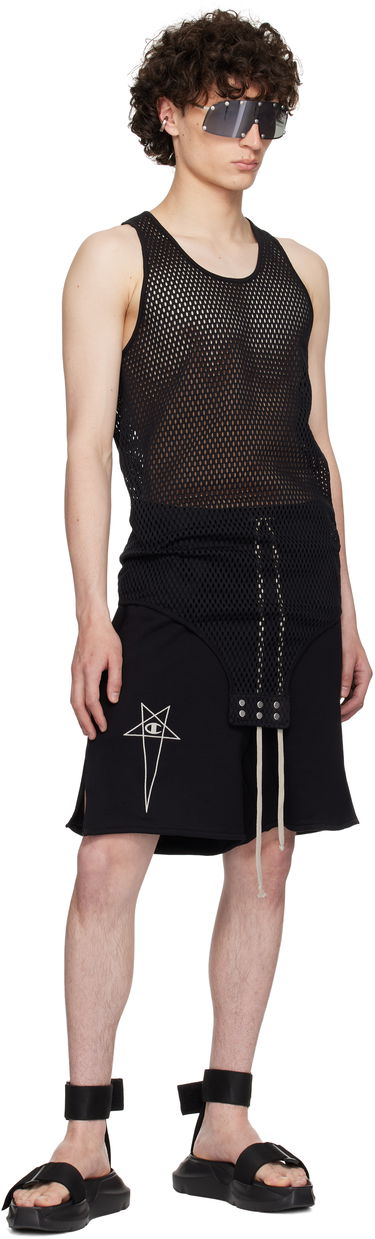 Linne Rick Owens Rick Owens Champion Edition Mesh Tank Top Svart | CM01E1680 CHONET MESH, 3
