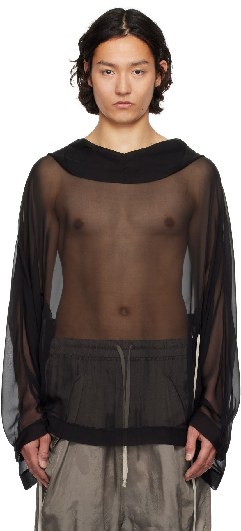 Sweater Rick Owens Rick Owens Hollywood Hooded Tunic Svart | RR01E5702 S