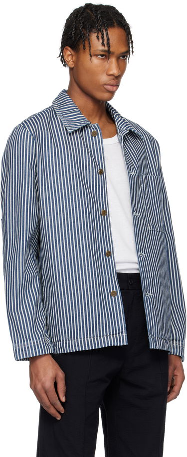 Skjorta A.P.C. A.P.C. Raphael Striped Denim Jacket Blå | COHHG-H32001, 1