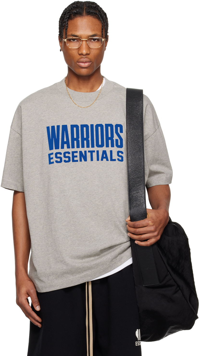 T-shirt Fear of God Fear of God ESSENTIALS NBA Warriors Short Sleeve T-Shirt Grå | 125AL244102F