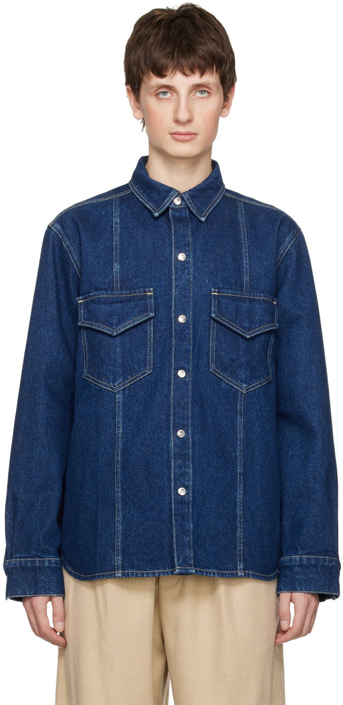 Skjorta Nanushka Denim Shirt Blå | NM22FWTP01657