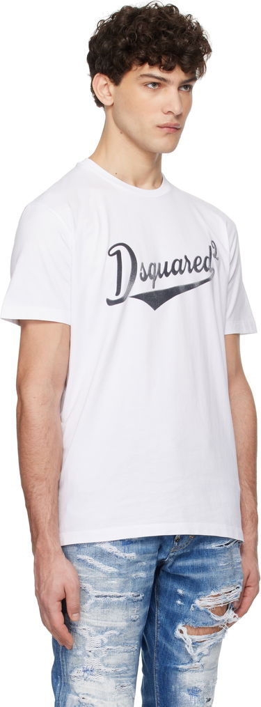 T-shirt DSQUARED2 Dsquared2 Cool Fit Velvet Logo T-Shirt Svart | S74GD1394_D20020, 4