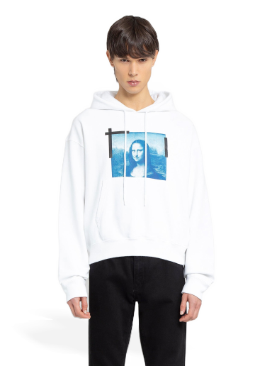 Sweatshirt Off-White Monalisa Over Hoodie Vit | OMBB037C99FLE0050145