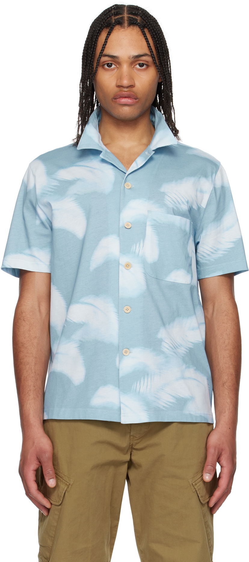 Skjorta Paul Smith PS Paul Smith Casual Short Sleeve Shirt Blå | M2R-236X-P22324-40