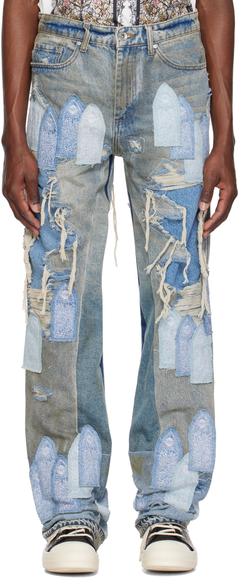 Jeans Who Decides War Who Decides War Patched Arch Repaired Blowout Jeans Blå | 1120970009SS25