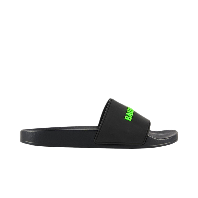 Sneakers och skor Balenciaga Pool Slide Black Fluo Green Svart | 565826W1S811030