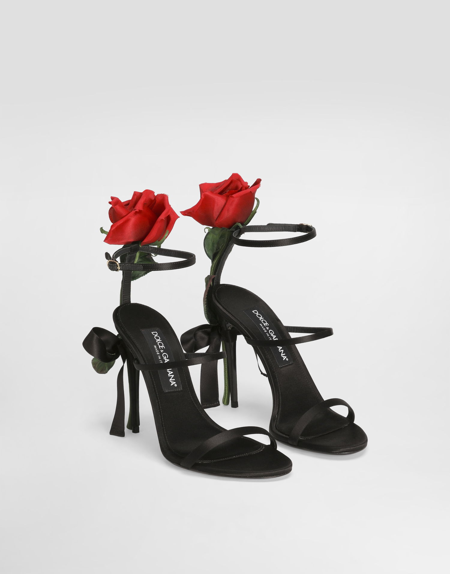 Tillbehör Dolce & Gabbana Dolce & Gabbana Satin Rose Embellished Heels Svart | CR1817A763080999, 1