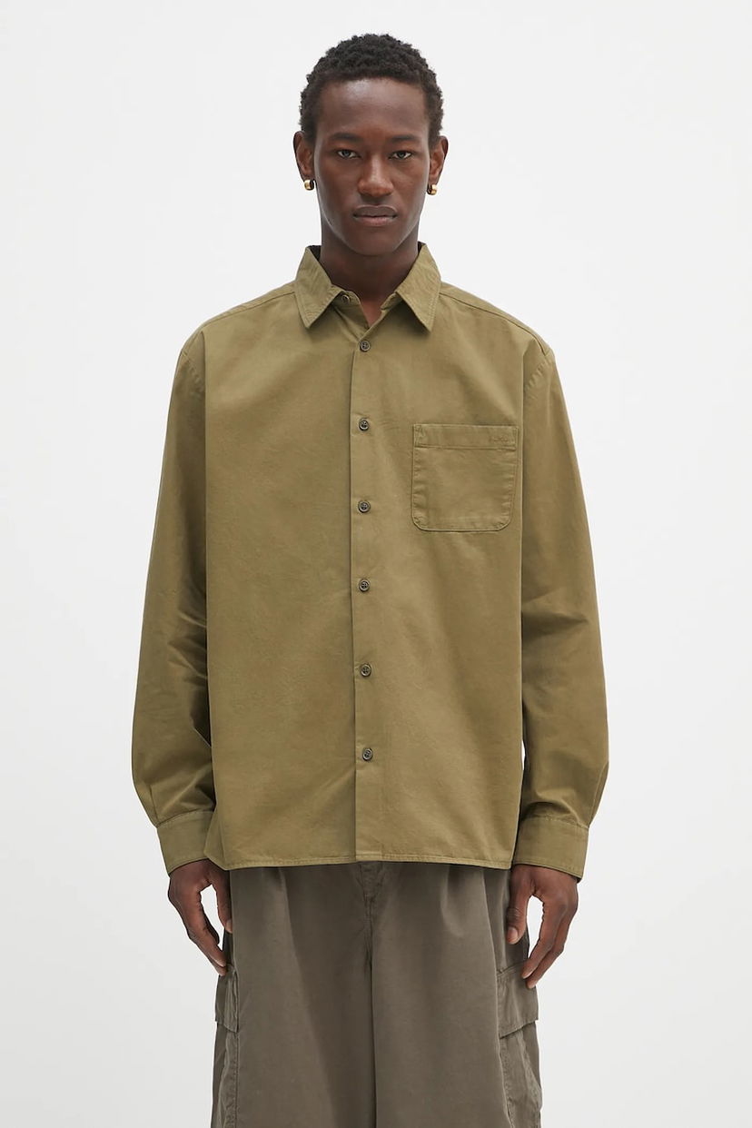 Skjorta A.P.C. A.P.C. Chemise Malo Logo Relaxed Fit Shirt Grön | COHKU.H12553