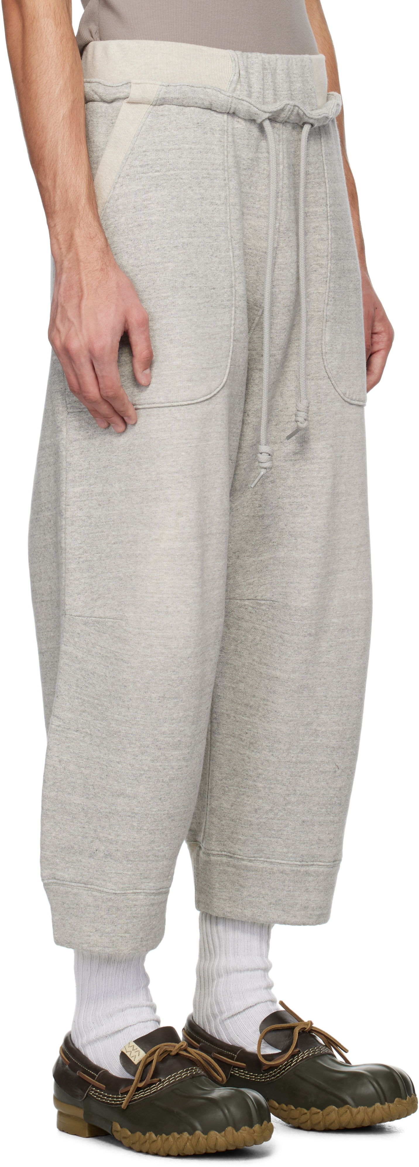 Träningsbyxor R13 R13 Deconstructed Cropped Sweatpants Grå | R13MK254-001BH, 1