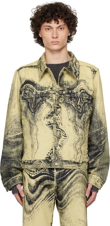 Jacka Camper CAMPERLAB Distorted Print Denim Jacket Gul | AU00005-008, 0