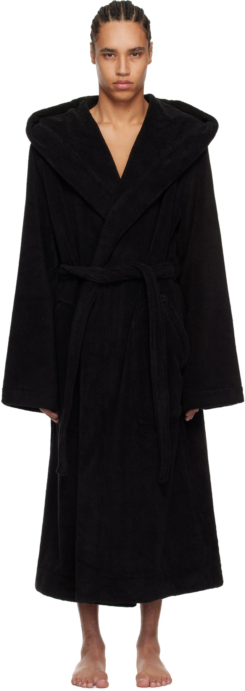 Pyjamas Rick Owens Rick Owens Beach Hooded Bathrobe Svart | RH0000002 SPO1