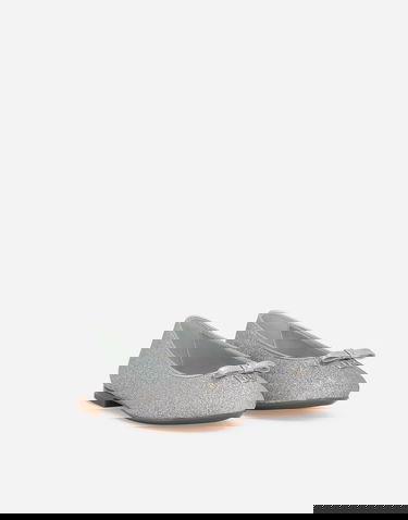 Sneakers och skor Dolce & Gabbana Glittery Fabric Ballet Flats With Bow And Dg Logo Metallisk | D11300AA74580998, 1