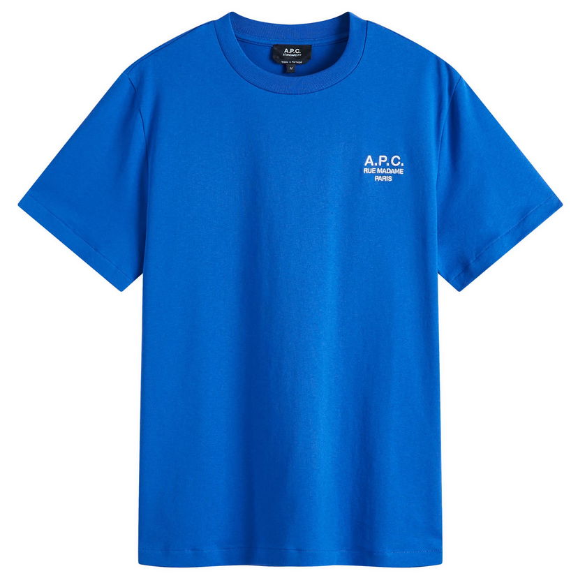 T-shirt A.P.C. Men's Rue Madame Logo T-Shirt, Size Small Blå | COHBU-M26388-IMA