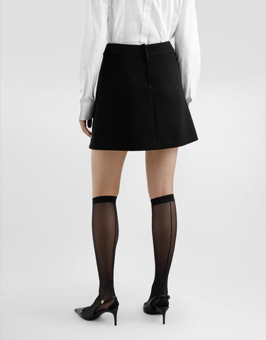 Kjol Dolce & Gabbana Dolce & Gabbana A-Line Wool Crepe Miniskirt Svart | F4CYTTFU2TZN0000, 3