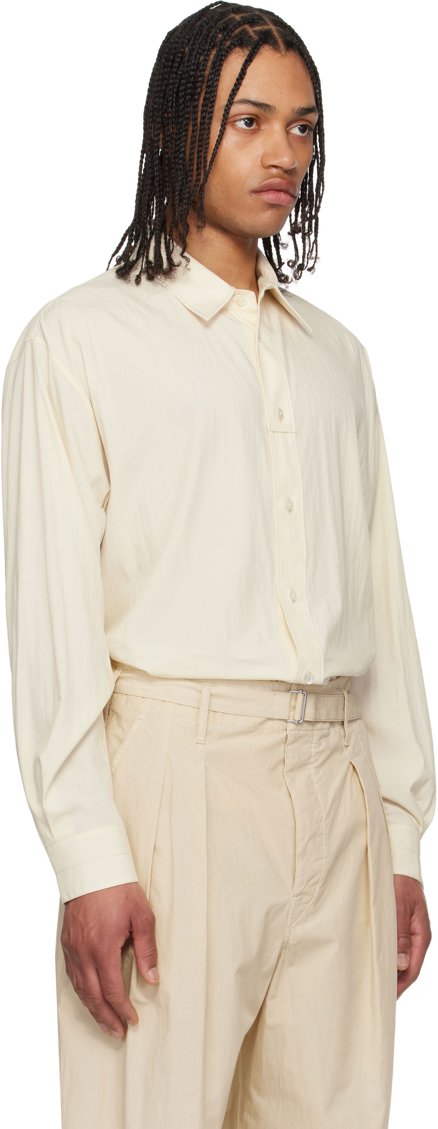 Skjorta LEMAIRE Lemaire Loop Button-Up Shirt Beige | SH1169 LF1370, 1