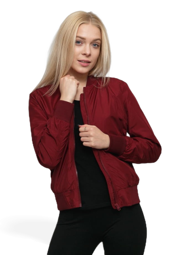 Bomberjacka Urban Classics Ladies Light Bomber Jacket Bourgogne | tb1217 vínová