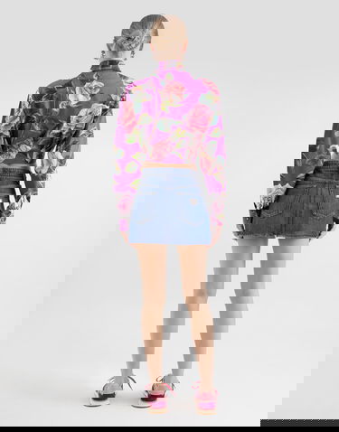 Skjorta Dolce & Gabbana Dolce & Gabbana Rose Print Tie-Front Cropped Shirt Purpur | F5R73THS5TDHP5IG, 2