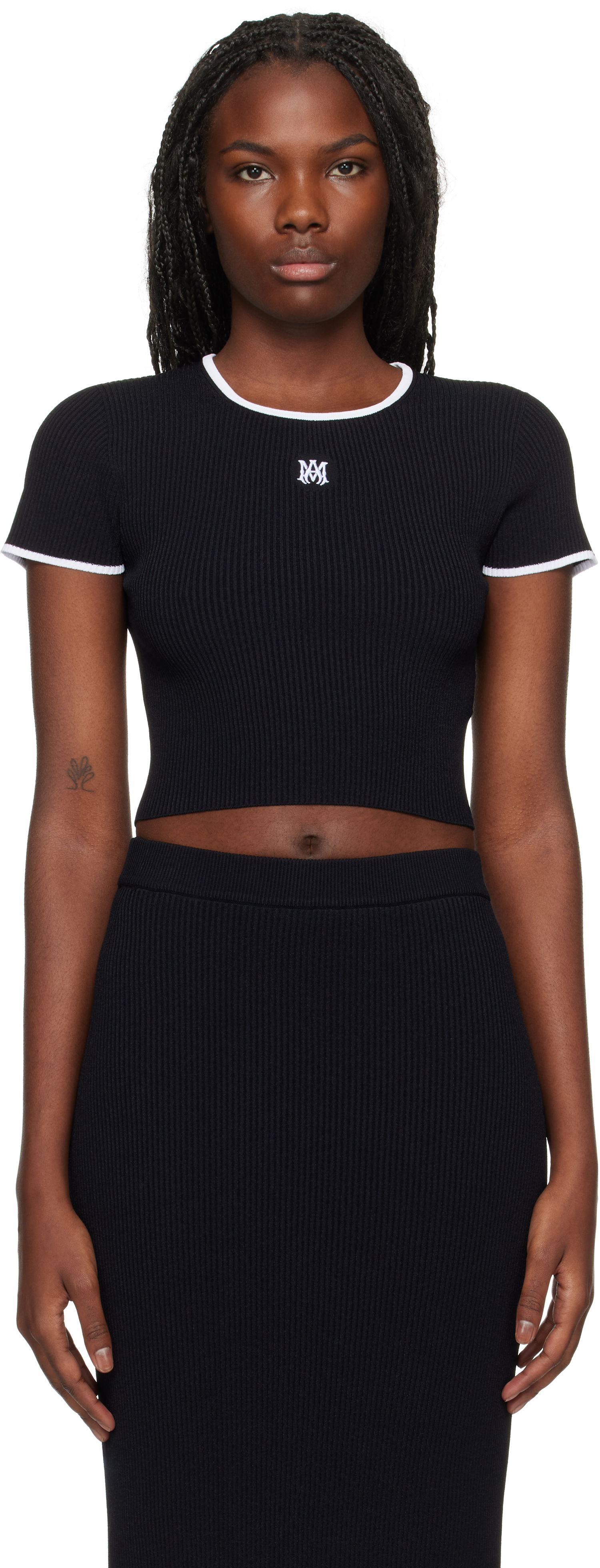 Crop top AMIRI Crop T-Shirt Svart | AWKNTE1008, 0