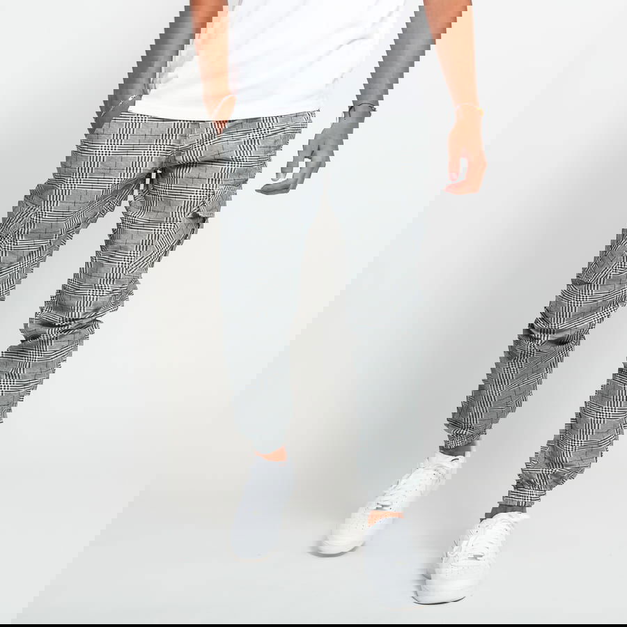 Cargo byxor Urban Classics AOP Glencheck Cargo Jog Pants Grå | TB3138 black, 0