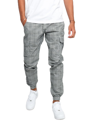 Cargo byxor Urban Classics AOP Glencheck Cargo Jog Pants Grå | TB3138 black