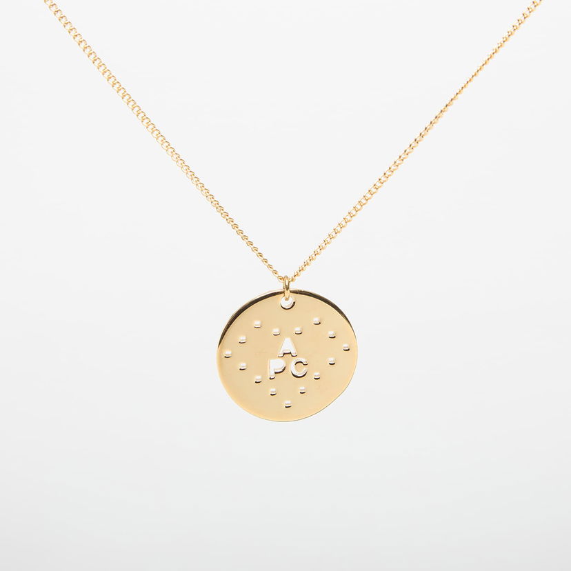 Halsband A.P.C. A.P.C. Eloi Dotted Disc Pendant Necklace Metallisk | MEAEC-M70868 RAA
